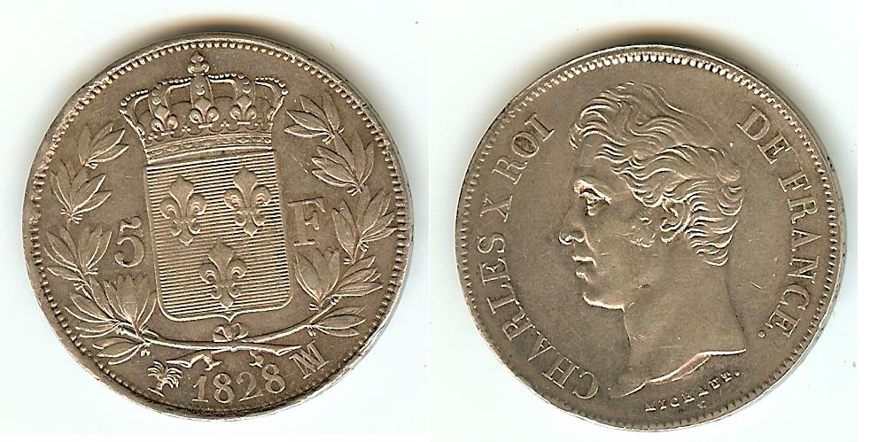 5 Francs Charles X 1828MA Marseille AU
